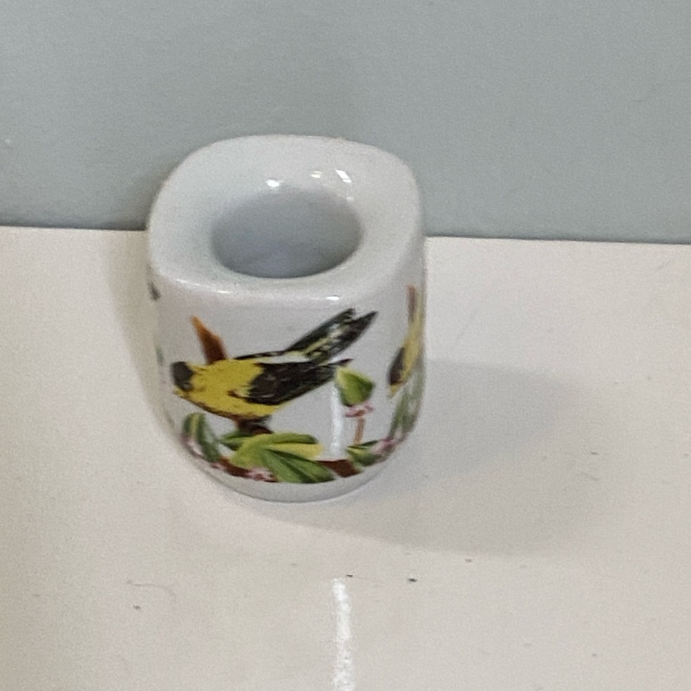 Yellow Bird vintage ceramic mini candle cigarette snuffer Funny Design W Germany
